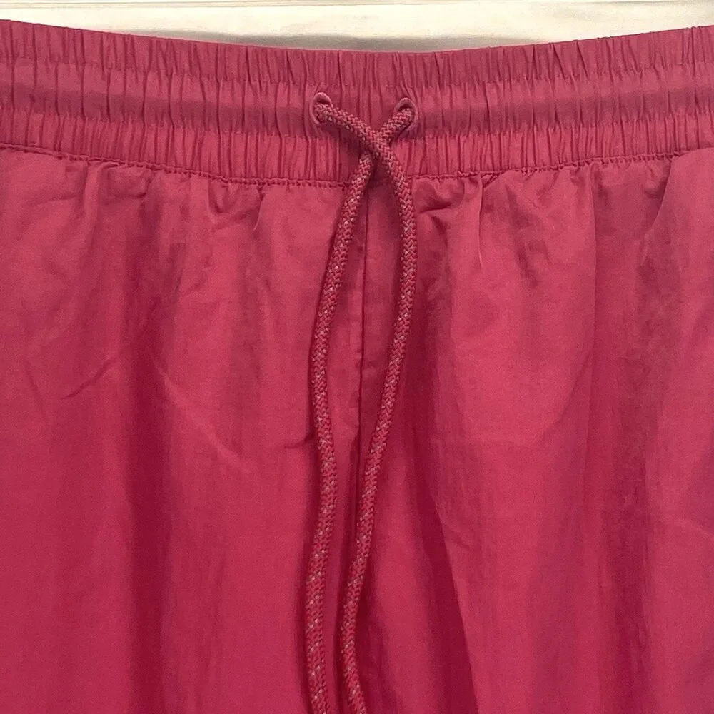 Adidas Women’s Size L Large Track Pants Windbreaker Pink Lined Drawstring Poly